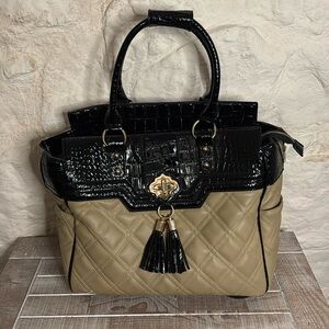 JKM Quilted Rolling Brief Case